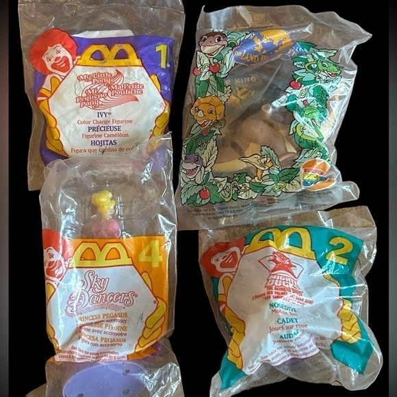 Lot of 4 Unopened Happy Meal Toys McDonald’s Mighty Ducks MLP Sky Dancers - Picture 1 of 8
